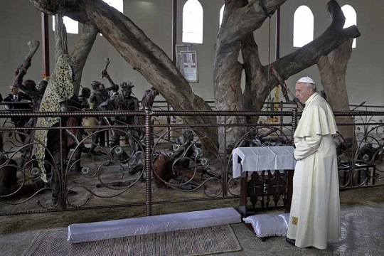 pope at martyrs shrine uganda